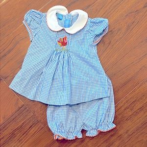 Anavini Smocked Turkey Gingham Set